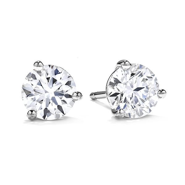 1,07ct Hearts On Fire 18kt White Gold Three Prong Stud Earrings