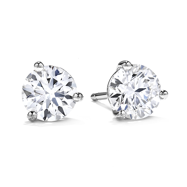 HEARTS ON FIRE LLC 1,07ct Hearts On Fire 18kt White Gold Three Prong Stud Earrings