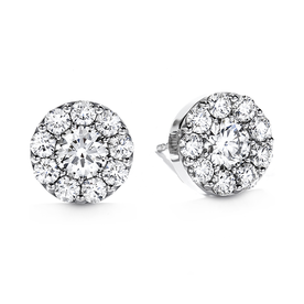 HEARTS ON FIRE LLC 18K White Gold Fulfillment 2.98ct Diamond Stud Earrings