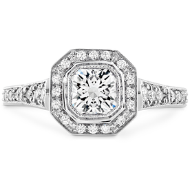HEARTS ON FIRE LLC Platinum Deco Chic Dream Halo .94ct Diamond Engagement Ring