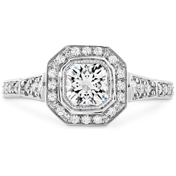 HEARTS ON FIRE LLC Platinum Deco Chic Dream Halo .94ct Diamond Engagement Ring