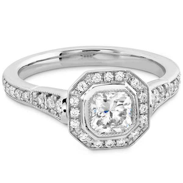 HEARTS ON FIRE LLC Platinum Deco Chic Dream Halo .94ct Diamond Engagement Ring