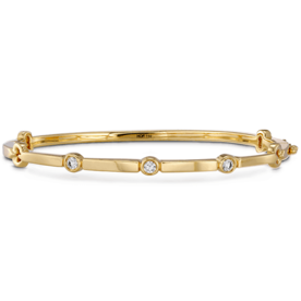 HEARTS ON FIRE LLC .16ct Hearts On Fire 18kt Yellow Gold Copley Diamond Bangle