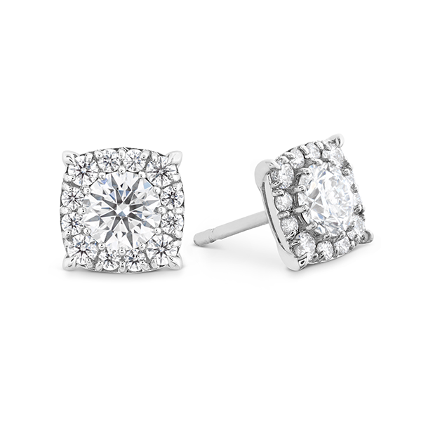 HEARTS ON FIRE LLC .46ct Hearts On Fire 18kt White Gold Custom Halo Stud Earrings