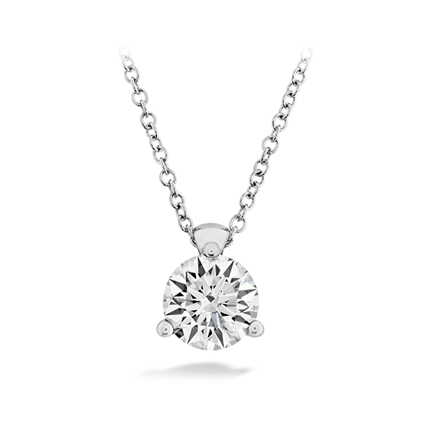 HEARTS ON FIRE LLC .51ct Hearts On Fire 18kt White Gold Classic Three Prong Solitaire Diamond Pendant