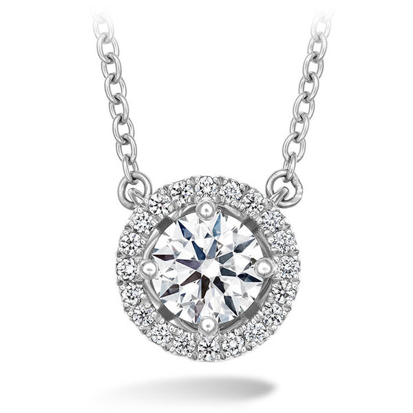 HEARTS ON FIRE LLC .16ct Hearts On Fire 18kt White Gold Joy Halo Diamond Pendant