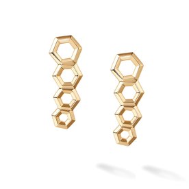 Birks Bee Chic ® 18kt Yellow Gold Hexagons Bar Earrings