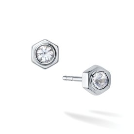 Birks Bee Chic ® White Quartz and Silver Stud Earrings