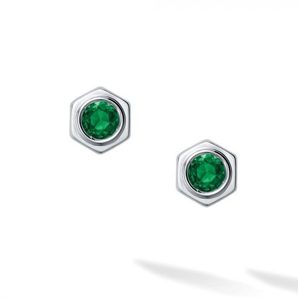 Birks Bee Chic ® Emerald and Silver Stud Earrings