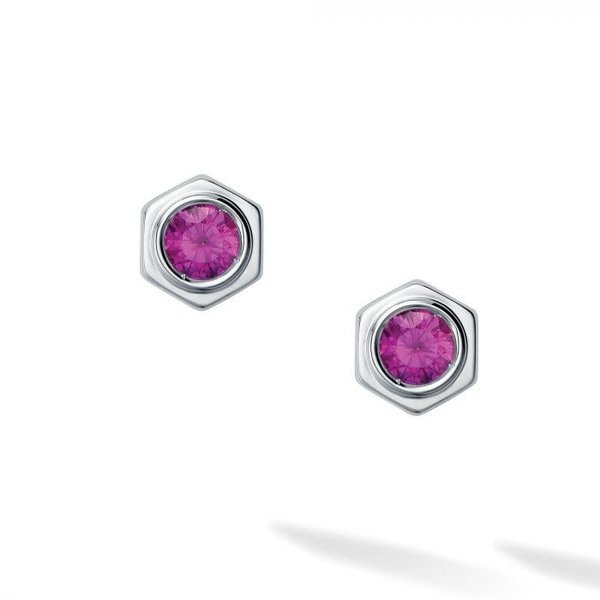 Birks Bee Chic ® Pink Tourmaline and Silver Stud Earrings
