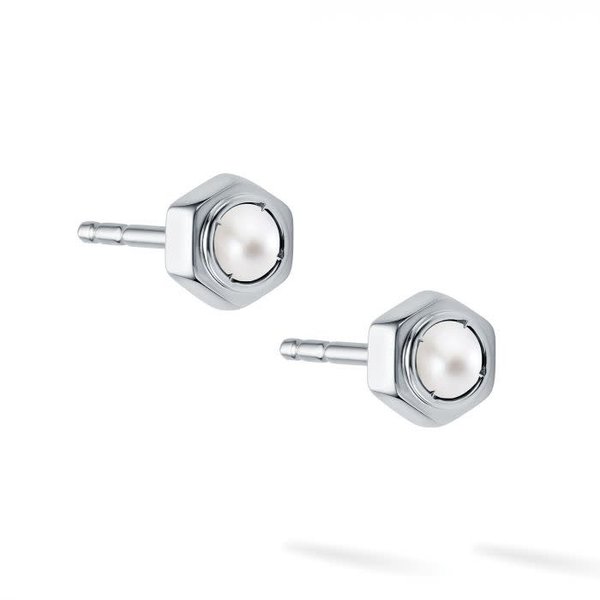 Birks Bee Chic ® Pearl and Silver Stud Earrings