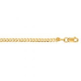 14K Yellow Gold 2.6mm Comfort Curb Chain 16 inch