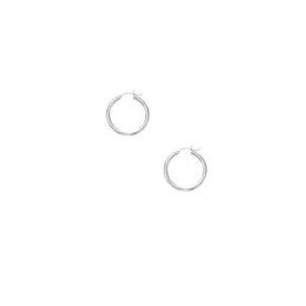 14K White Gold 3x25mm Hoop Earring