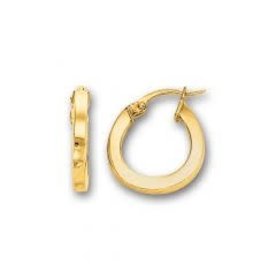 14K Yellow Gold Polished Round Hoop Earrings