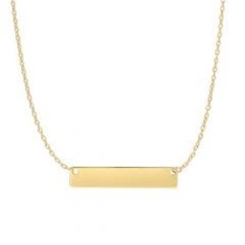 14K Yellow Gold 18" Small Polished Bar Necklace