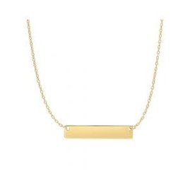 14K Yellow Gold 18" Small Polished Bar Necklace