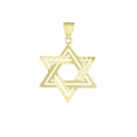 14K Yellow Gold Double Row Star of David
