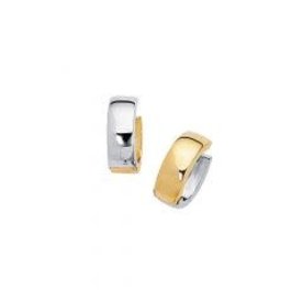 14kt Yellow Gold & White Gold Huggie Earring