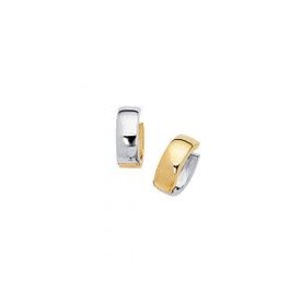 14kt Yellow Gold & White Gold Huggie Earring
