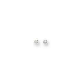 14Kt White Gold 4mm Shiny Ball Stud Earring