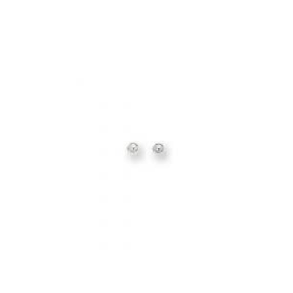 14Kt White Gold 4mm Shiny Ball Stud Earring