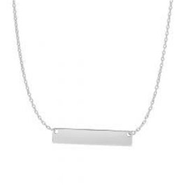 14kt White Gold 17" Adjustable Bar Necklace
