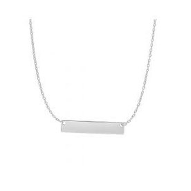 14kt White Gold 17" Adjustable Bar Necklace