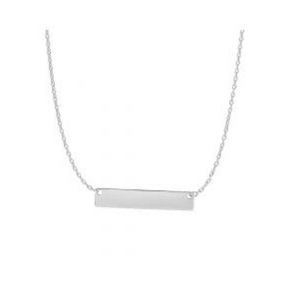 14kt White Gold 17" Adjustable Bar Necklace