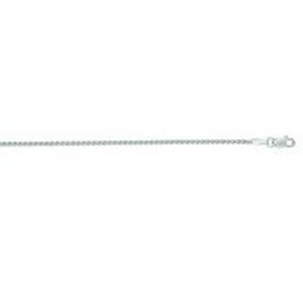 14kt White Gold 1.5mm Round Wheat Chain 18"