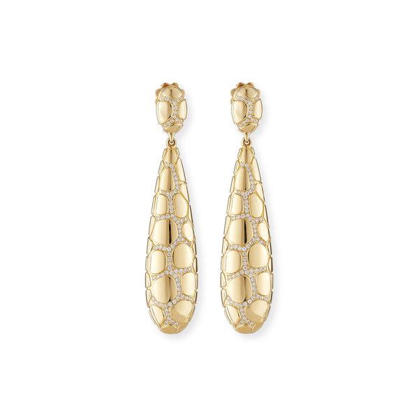 18kt Yellow Gold Anaconda Diamond Earrings