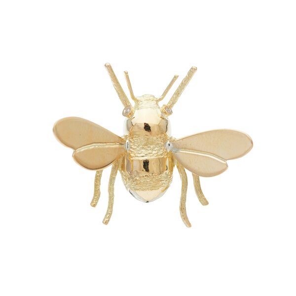 BERMUDA COLLECTION BB200 - 0.02ct Diamond Eye Bumble Bee Pin