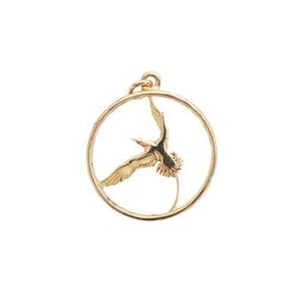 BERMUDA COLLECTION 18K Yellow Gold Longtail In Circle Pendant.