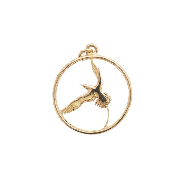 BERMUDA COLLECTION 18K Yellow Gold Longtail In Circle Pendant.