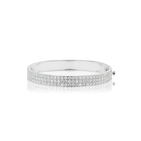 18kt White Gold Pave Diamond Bangle 4.16ct Total Diamond Weight