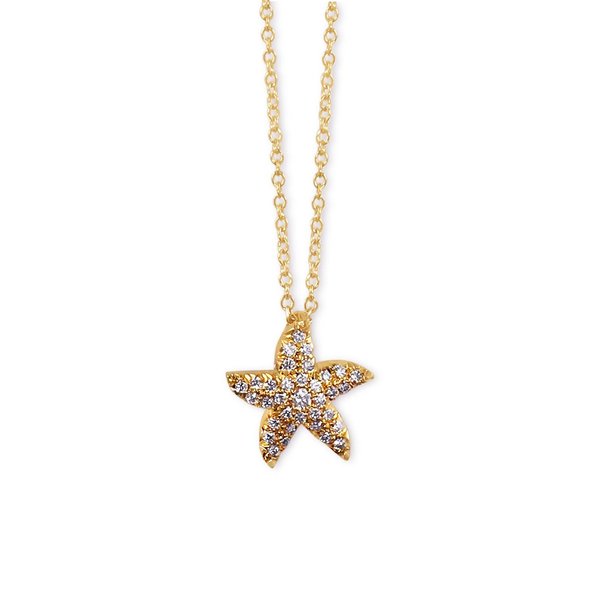 18kt White Gold Pave Diamond Starfish Pendant .25ct