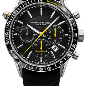 RAYMOND WEIL Freelancer ChronographStainless Steel Black/Yellow Strap Watch