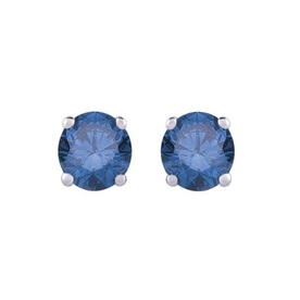 14kt White Gold 1ct Blue Diamond Stud Earrings