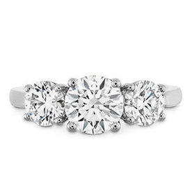 HEARTS ON FIRE LLC CONTACT STORE FOR AVAILABILITY - 18kt White Gold Hearts on Fire Signature 1.42ct Diamond Classic Three Stone Ring