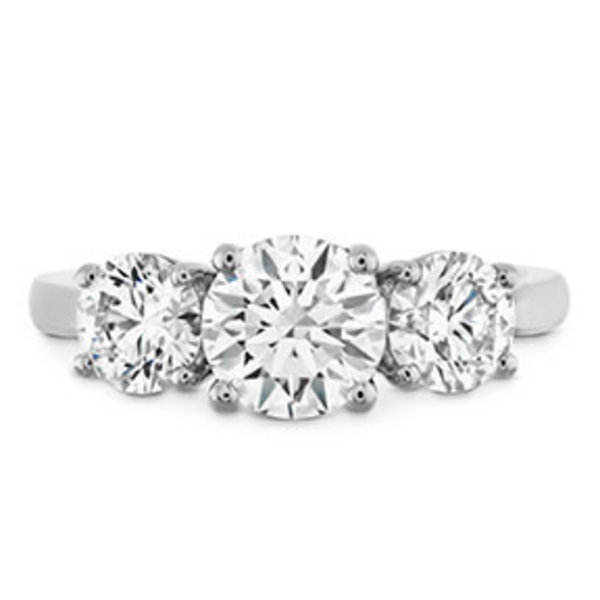 HEARTS ON FIRE LLC CONTACT STORE FOR AVAILABILITY - 18kt White Gold Hearts on Fire Signature 1.42ct Diamond Classic Three Stone Ring