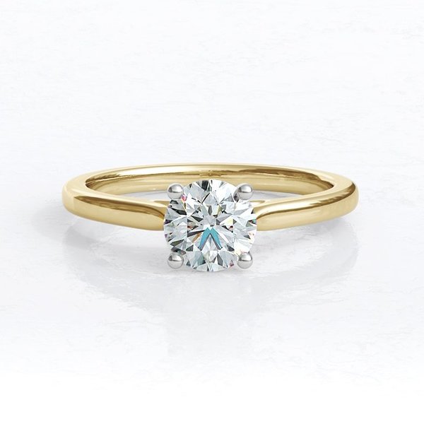 18kt Yellow Gold .70ct Diamond Round Brilliant Cut Solitaire Ring GIA Certified