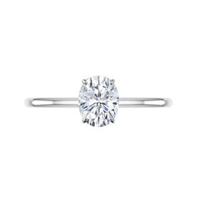 Platinum 1.00ct Diamond Oval Cut Solitaire GIA Certified