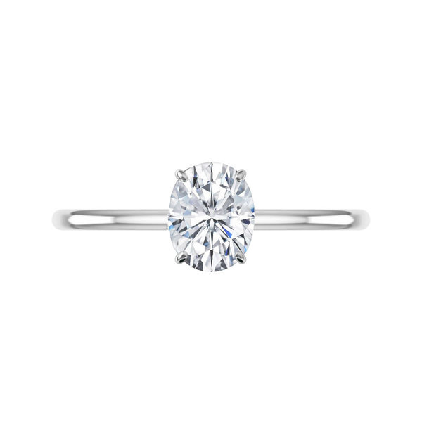 Platinum 1.00ct Diamond Oval Cut Solitaire GIA Certified