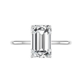 Platinum 1.00ct Diamond Emerald Cut Solitaire Ring GIA Certified