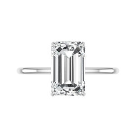 Platinum 1.00ct Diamond Emerald Cut Solitaire Ring GIA Certified