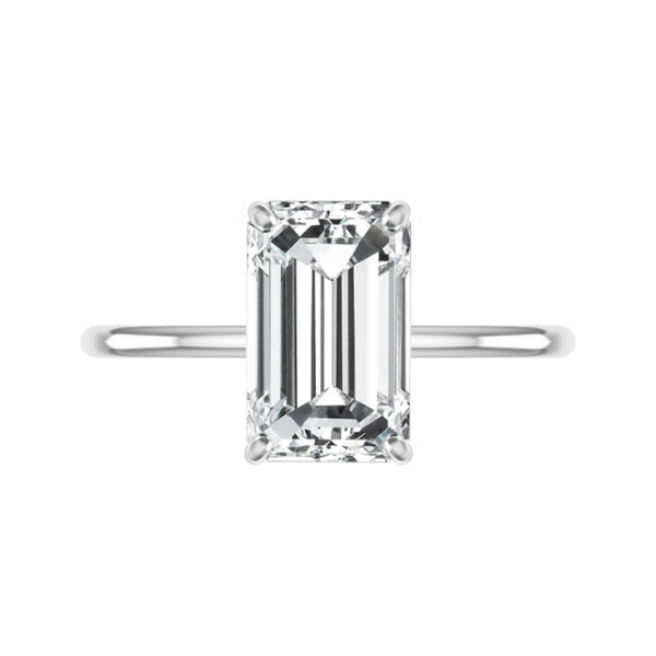 Platinum 1.00ct Diamond Emerald Cut Solitaire Ring GIA Certified