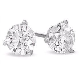 18kt White Gold 1.41ct Diamond Stud Earrings GIA Certified