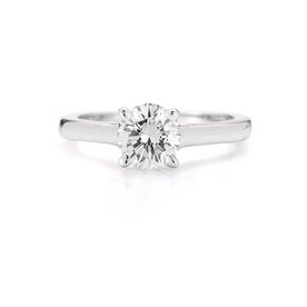 Platinum .50ct Diamond Round Brilliant Cut Solitaire Ring
