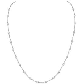 18kt White Gold 1.84ct Diamond Bezel Set Necklace