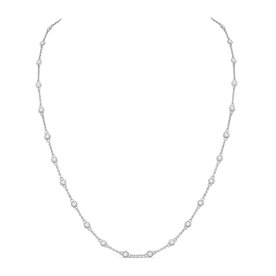 18kt White Gold 1.84ct Diamond Bezel Set Necklace
