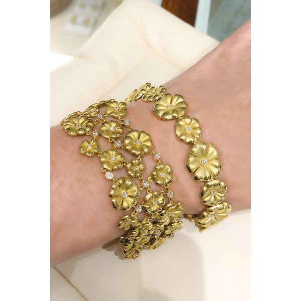 Custom Design - 18kt Yellow Gold .50ct Diamond Blossom Bracelet